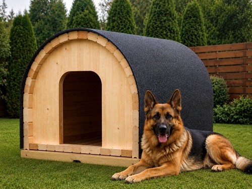 Premium doghouse solid wood - doghouse, l