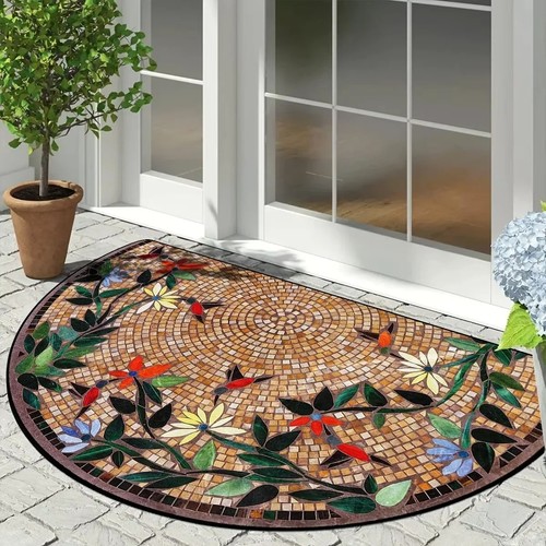 Half moon outdoor door mat - half,