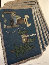 Tapestry Placemats Moose Cabin Fishing Country Set Of 5 13x19