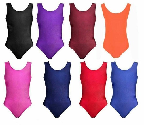 Girls nylon sleeveless leotard - sleeveless,