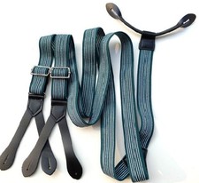 BDXJ2501 Mens Unisex Striped Style Adjustable Six Button Holes Suspenders Braces