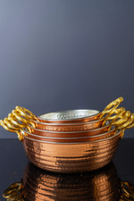 Solid Copper Pan set, Large Copper Pot, Omelette Pan, Kitchen Handmade Gift