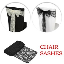 Ivory Black Lace Wedding Chair