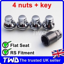 4x FLAT-SEAT LOCKING WHEEL NUTS M12x1.5 - FORDS WITH RS 4-SPOKE ALLOYS RONAL LUG