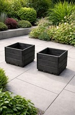 Square Wooden Planters Set of