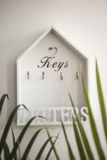 Hanging Key Letter Rack White