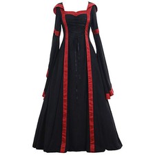Dress Medieval Dress Costume Hooded Women's Vintage Victorian Renaissance Gothic