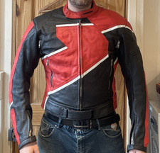 Red Black Teknic Motorcycle Jacket - Size 44 Excellent condition