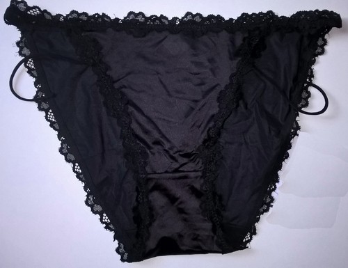 Sexy black slippery - black, satin