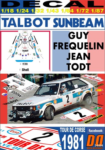 Decal talbot sunbeam - lotus, g