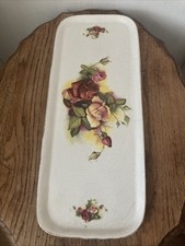 Antique H&K Tunstall Shabby Chic, Chintzy Roses 18” Sandwich/ Decorative Platter