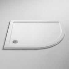 Pearlstone White Offset Quadrant Shower Tray 1200mm x 800mm RH