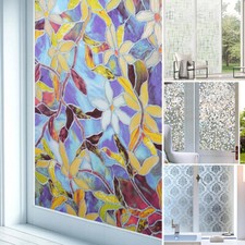 PVC Privacy Window Glass Film Sticker Static Cling Frosted Stained Home Bathroom