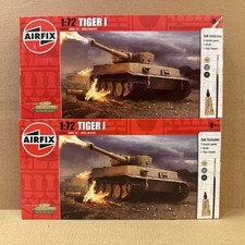 2 x AirFix 1:72 Tiger 1 Tank Army Vehicle - PAIR of Kits Bundle - New
