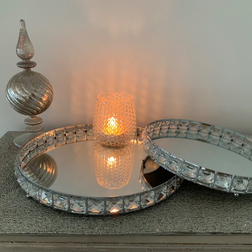 Jewel rim silver mirror plate - rim,