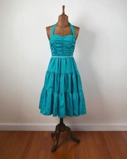 Vintage 80s Prom Dress Evening Party Cocktail Corset Burlesque Swing - UK 8