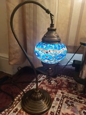 Moroccan Turkish Mosaic Lamp Colourful Glass Handmade Table Desk Light FREE BULB