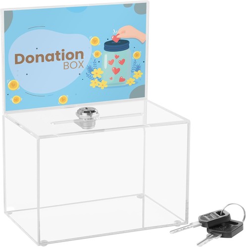 Portable acrylic donation box - acrylic,