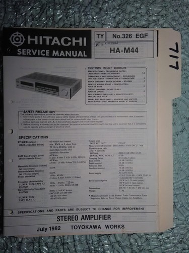 Hitachi m44 service - hitachi, ha-m44
