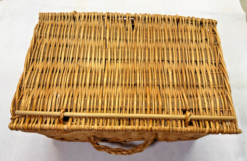 Wicker storage basket hinged - wicker,