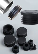 Round Plastic End Caps For Tubing Pipe Inserts Bungs Feet Blanking Plugs Black