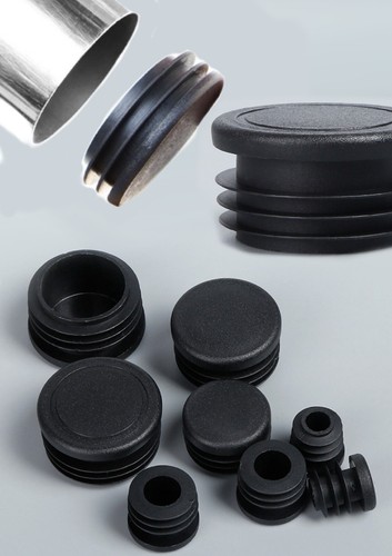 Round plastic end caps - caps, for