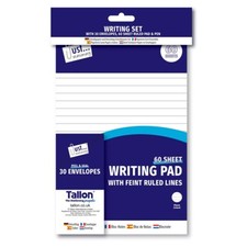 Tallon Just Stationery Letter Writing Set - 60 Pages Notebook 30 Envelopes Pen