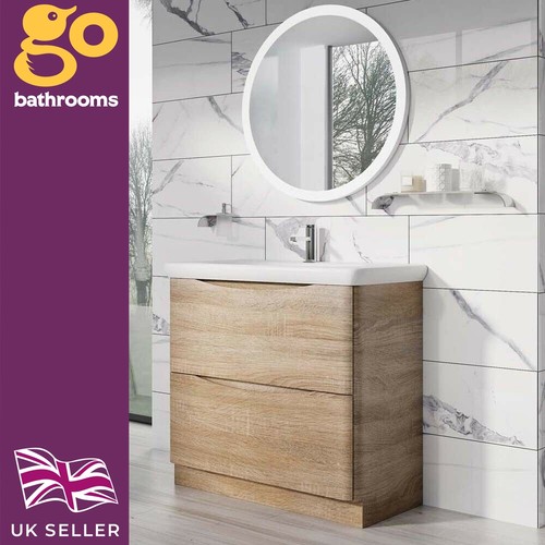 Light ash vanity - light, round