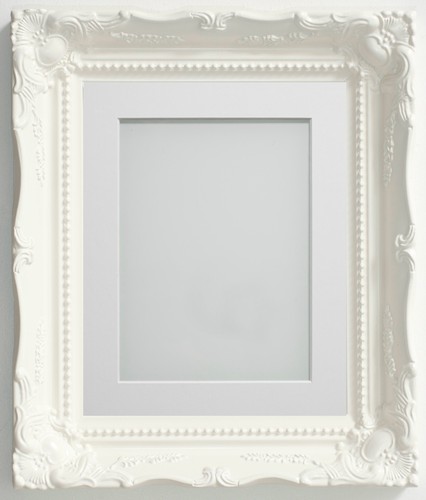 Ornate white picture frame - ornate,