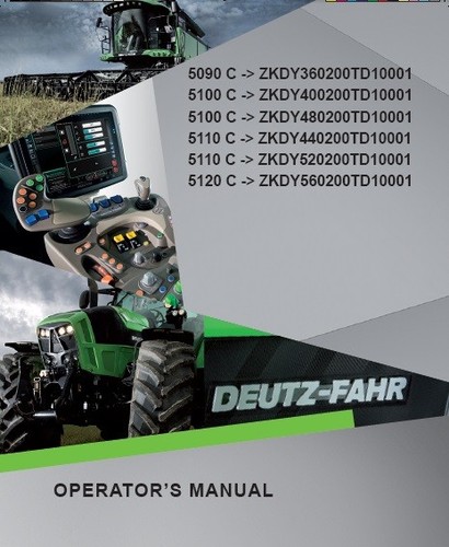 Deutz fahr 5120 operator - c, operator's