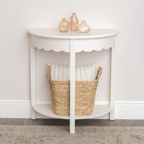 Ivory scalloped half moon - scalloped,