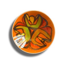 Poole Pottery Bowl in Orange Delphis Glaze, Shaped 56, by Cynthia Bennett- Decor