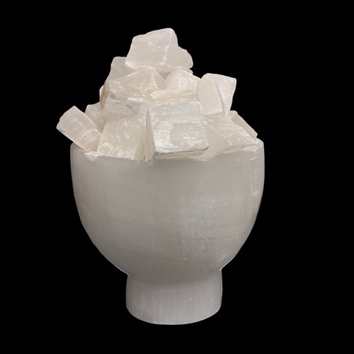 Selenite fire bowl - selenite,