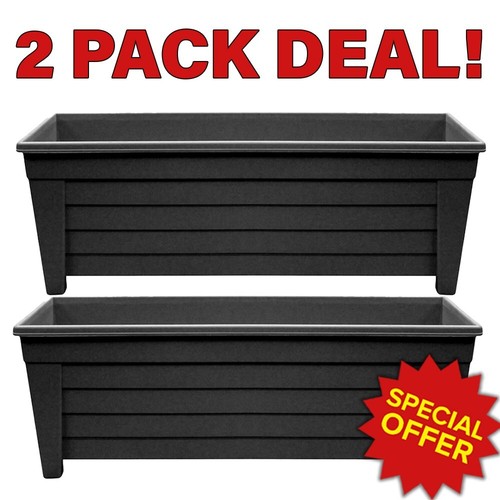 Plant pot black - 2, trough