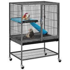 Rat Cage Small Animal Cage Metal Ferret Cage w/ Stand for Chinchillas/Guinea Pig
