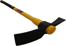5lb Grubbing Mattock Beech Wood Shaft Wooden Handle Pick Axe Garden Digging Tool
