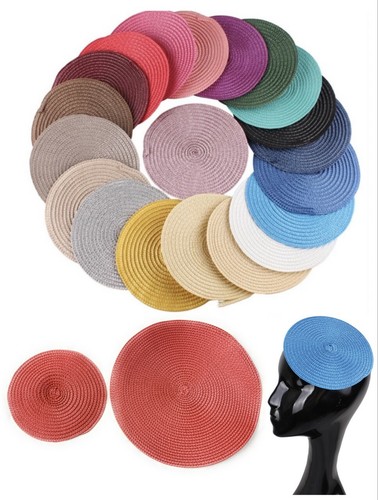 Round straw disc millinery hat - round,