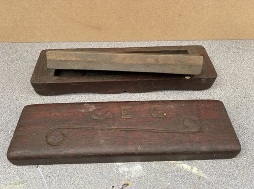 Vintage sharpening stone oil - stone,