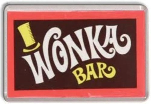 Wonka bar fridge magnet - wonka,