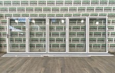 BIFOLDING BI-FOLD DOORS SMART EXTERNAL WHITE EXTERIOR INTEGRAL BLINDS WIDE NEW