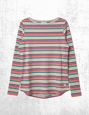 Women’s Fat Face Breton Top Cotton Long Sleeve Oatmeal Crew Neck (A Bit Defect)