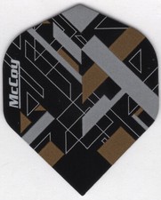 Black, Silver & Gold Art Deco McCoy Dart Flights: 3 per set