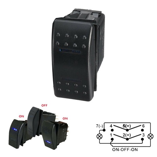 Led blue rocker switch - led, 7-pin