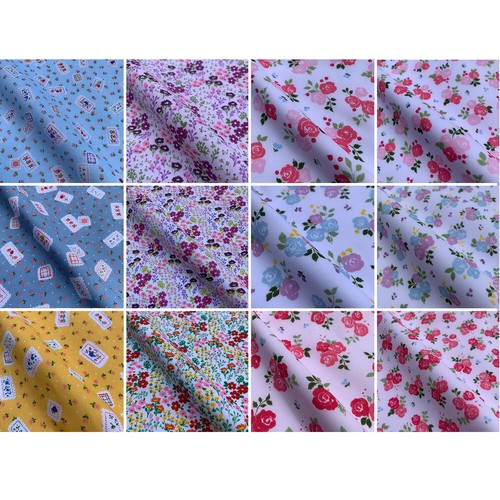 Floral flower rose poly cotton - floral,
