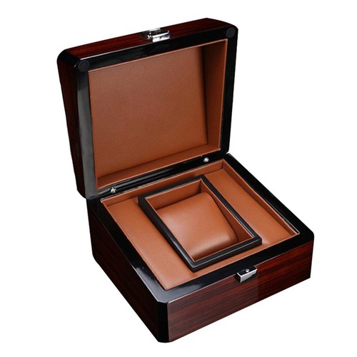 Premium brown wood watch - premium, box