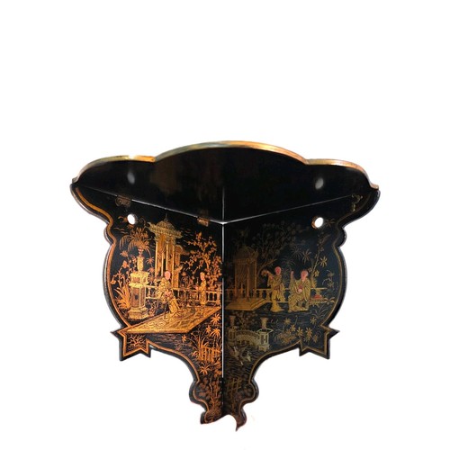 Black lacquered folding corner - black,