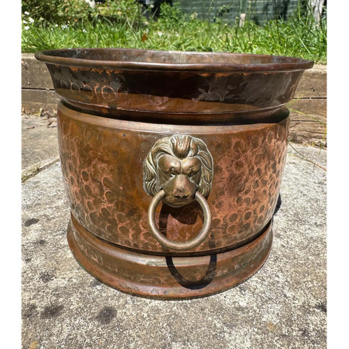 Hammered copper pots planters - hammered,