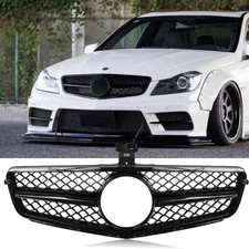 Front Grill Gloss Black Radiator Grille Grills for Mercedes-Benz C204 W204