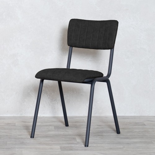 Black upholstered dining chair - black,