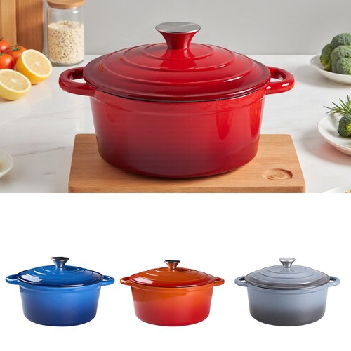 Enameled casserole pot cast - casserole,